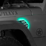 XK Glow XK-VENT-RGB-JK RGB+Amber Fender Vent Light For JEEP | XKCHROME SMARTPHONE APP