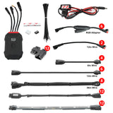 XK Glow AP-MOTO-ADV XKalpha Motorcycle Underglow Light Kit with RGB Color Chasing | App-controlled