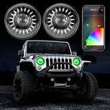 XK Glow XK-7IN-JP-KIT 7" LED Headlight Kit for Jeep | XKchrome Smartphone App