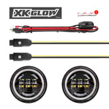 XK Glow XK042011-B 4.5" Driving Lights for Motorcycle | XKchrome Smartphone App