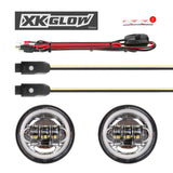 XK Glow XK042011-W 4.5" Driving Lights for Motorcycle | XKchrome Smartphone App