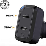SCOSCHE CPDC8C8-SP Power Volt 36W Certified USB Type-C + Type-C Fast Car Charger
