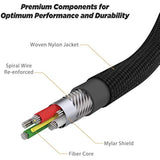 SCOSCHE CCB4SR-SP Premium Strikeline USB-C to USB-C Sync Braided Charging Cable,