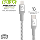SCOSCHE CCB4SR-SP Premium Strikeline USB-C to USB-C Sync Braided Charging Cable,