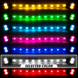 XK Glow XK034002-W Motorcycle LED Accent Light Kit | 10 Pod 4 Strip Single Color with Remote