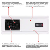 MB Quart NA3-1000.5  5 Channel Marine Amplifier - 75 watts x 4 at 4 ohms + 400 watts x 1 at 1 ohm