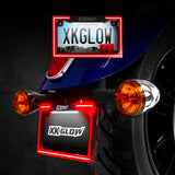 XK Glow XK034018-B Motorcycle LED License Plate Frame with Running Turn and Brake