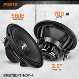 PRV Audio 8MB700FT-NDY-4 8" Midbass Neodymium Loudspeaker