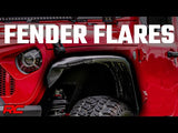 Rough Country 99036 High Clearance LED Flat Fender Flare Kit UV Treated | | Jeep Wrangler JL (18-24)