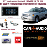 6.5" Touchscreen Bluetooth 2-Din AM, FM, CD, DVD for 2003-06 FOR FORD EXPEDITION WITH ALL BASIC INSTALL PARTS