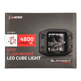 Heise HE-FMBCS Blackout Flush Mount 3.5" Cube 4 LED Light - Spot