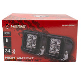 Heise HE-HCL2S2PK High Output Cube Light - 3 Inch, 4 LED, 2-Pack with Harness