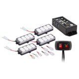 Heise HE-MUSTR-GRW White Grille Strobe Kit - 8 LED, 4-Pack
