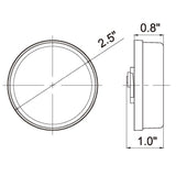 Heise HE-TR2503 Round White Marker/Clearance Light with Grommet - 2.5 Inch, 9 LED