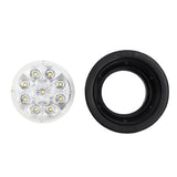 Heise HE-TR2503 Round White Marker/Clearance Light with Grommet - 2.5 Inch, 9 LED