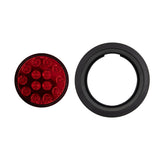 Heise HE-TR4001 Round Red Lights with Grommet - 4 Inch, 14 LED