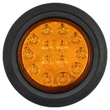 Heise HE-TR4002 Round Amber Lights with Grommet - 4 Inch, 14 LED