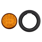 Heise HE-TR4002 Round Amber Lights with Grommet - 4 Inch, 14 LED