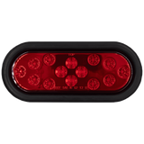 Heise HE-TR6001 Oval Red Light with Grommet - 6 Inch, 14 LED