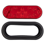 Heise HE-TR6001 Oval Red Light with Grommet - 6 Inch, 14 LED