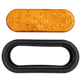 Heise HE-TR6002 Oval Amber Light with Grommet - 6 Inch, 14 LED