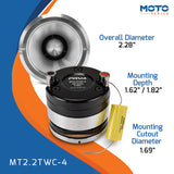 PRV Audio MT2.2TWC-4 2.25" Short Horn Chrome Tweeter