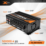 PRV Audio SQ1000.4 2 Ohm 4 Channel Mini Full Range Amp