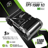 Timpano Audio KIT1xTPT-T2500-1x12D2+1xTPT-15001Ohm 12" Car Audio Subwoofer Box + Amplifier Bundle 1500 Watts 1 Ohm Loaded Ported Enclosure