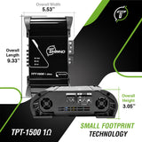 Timpano Audio KIT1xTPT-T2500-1x12D2+1xTPT-15001Ohm 12" Car Audio Subwoofer Box + Amplifier Bundle 1500 Watts 1 Ohm Loaded Ported Enclosure