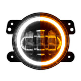 XK Glow XK042006 LED Fog Light Kit for Jeep Wrangler JK with White and Amber Halo