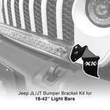 XK Glow XK-BRC-JL-FB Front Bumper 18-42" Bar Bracket for Jeep JL JT