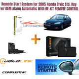 Remote Start System for 2001-2005 Honda Civic Std. Key w/ OEM alarm Automatic with RF-KIT REMOTE