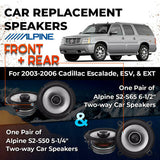 Car Speaker Replacement fits 2003-2006 for Cadillac Escalade, Escalade ESV, Escalade EXT