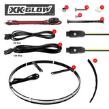 XK Glow XK-WHEEL-KIT-AD-DM XKGlow XK-WHEEL-KIT-AD-DM - 15"-18" XKchrome Turn Signal Function RGB Wheel Ring Kit With Dual Mode Dash Mount Controller