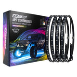 XK Glow XK-WHEEL-KIT-AD-DM XKGlow XK-WHEEL-KIT-AD-DM - 15"-18" XKchrome Turn Signal Function RGB Wheel Ring Kit With Dual Mode Dash Mount Controller