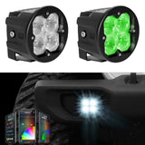 XK Glow XK065003-D-KIT XKGlow XK065003-D-KIT - XKChrome C3 Series 3" 2x20W Cube Driving Beam LED Lights, with Round Front Plate