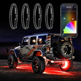 XK Glow XK-WHEEL-KIT-DM XKchrome Wheel Ring Lights with Dual Mode Dash Mount Controller XK-WHEEL-KIT-DM