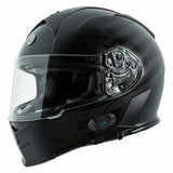 TORC T14B15FG:24 T-14 Flag Large Black Full Face Helmet W/ Bluetooth T14B15FG24