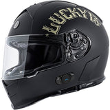 Torc T14B Blinc Loaded Bullhead Lucky 13 Mako Full Face Helmet (Flat Black, Medium)
