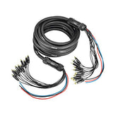 PRV AUDIO Snake 10RCA-30 Car Audio 30 Ft Medusa Cable 10 RCA Channels + 3 Power