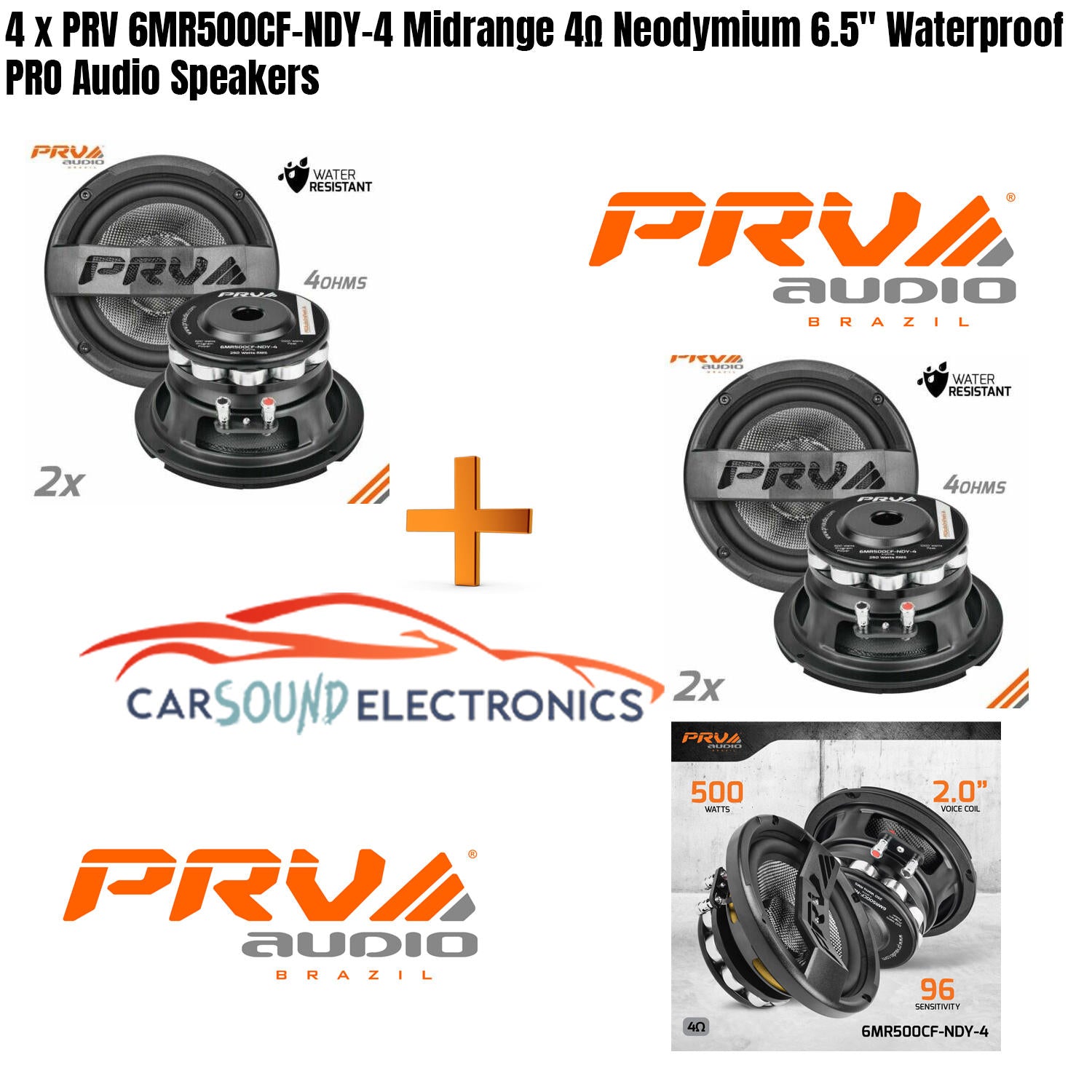 4 x  PRV Audio 6MR500CF-NDY-4  6" Midrange Neodymium Speaker New 4 Ohm